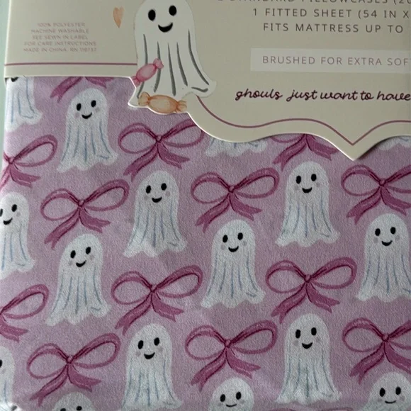 New Envogue Pink Ghost and Bows Full Sheet Set ghost 👻 - Picture 11 of 13